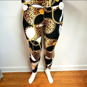 NEW Black & Gold Chain Leggings